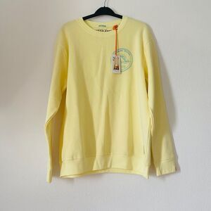 NWT Free‎ Planet Sweatshirt Size XL Cotton Blend Crew Neck Long Sleeve Yellow